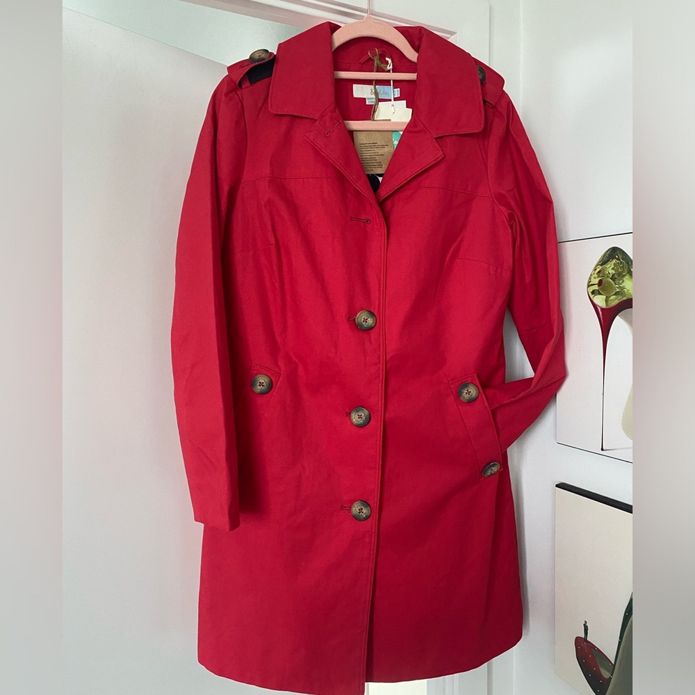 NWT Boden Red Trench Coat